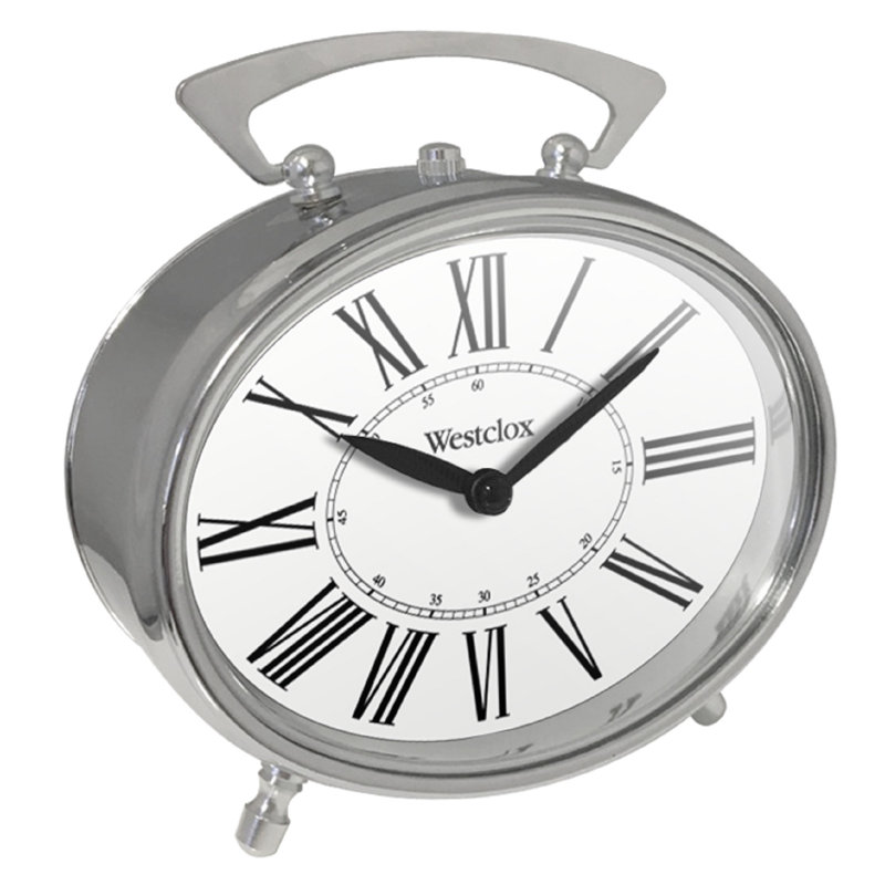Westclox Analog Quartz Alarm Tabletop Clock in Chrome Wayfair